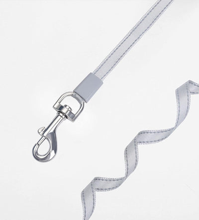 Retractable Dog Leash Rope – 16 FT Pet Training Walking anti Slip Handle Collar Hook Tangle Free Button Lock Release White