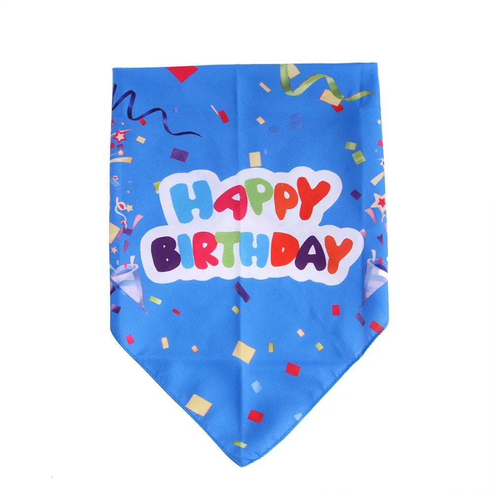 Happy Birthday Dog Bandanas Triangular Bandage Scarf Pet Product Puppy Kitten Teddy Chihuahua Neckerchief Dogs Accessories Gift