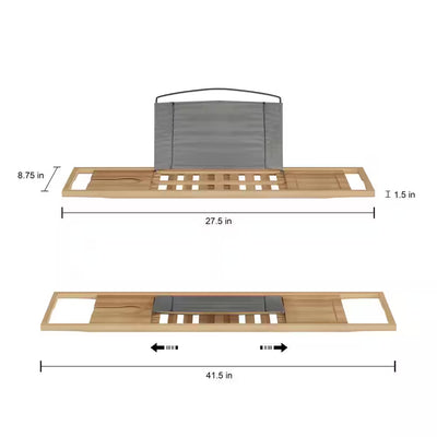 Bamboo Bath Caddy Tray with Extending Sides
