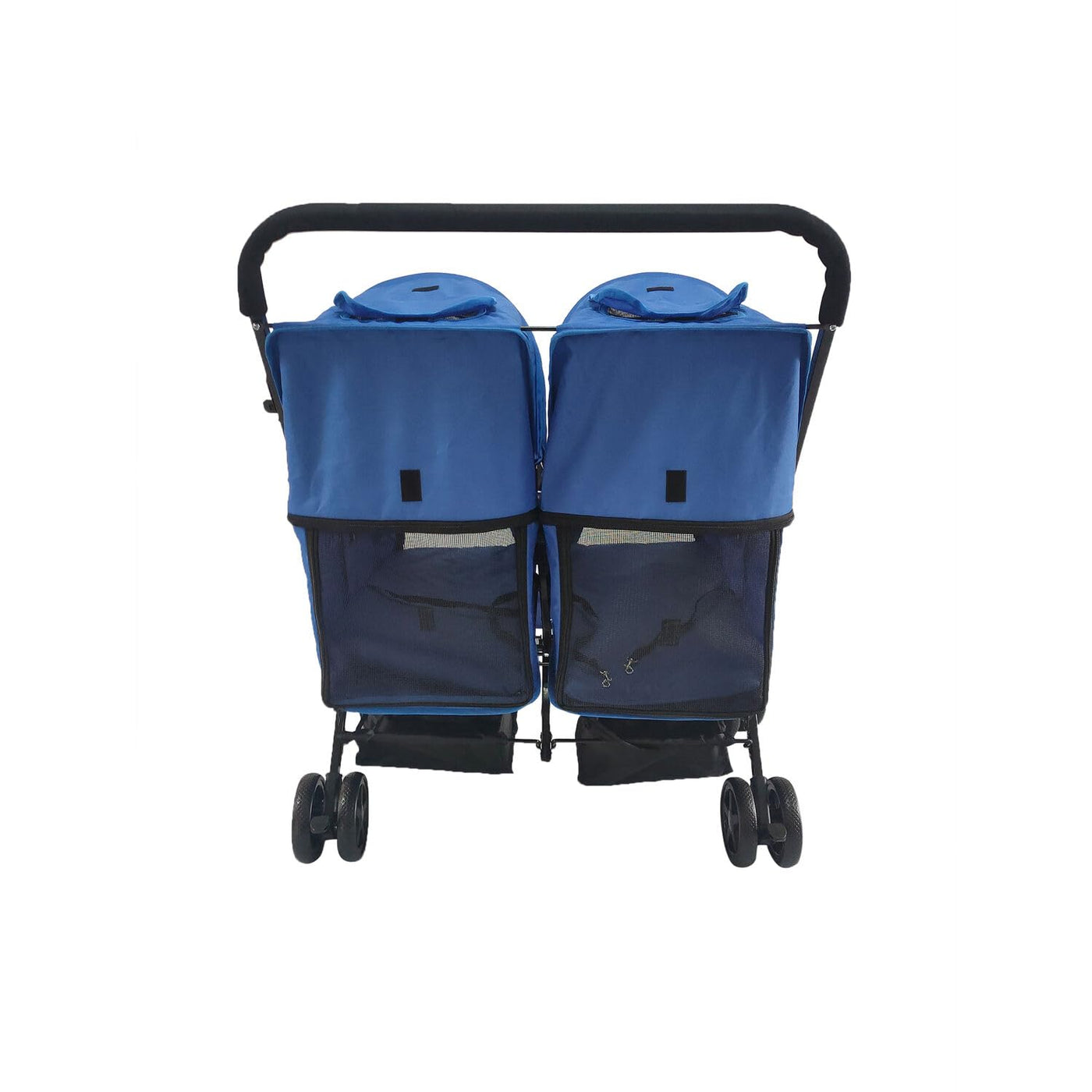Double Pet Stroller with Storage - Cat & Dog Stroller for Animals up to 44 Lbs, Blue