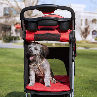 Dog Stroller - Pet Strollers for Small & Medium Dogs & Cats, 4-Wheel Jogging Stroller with Storage Basket