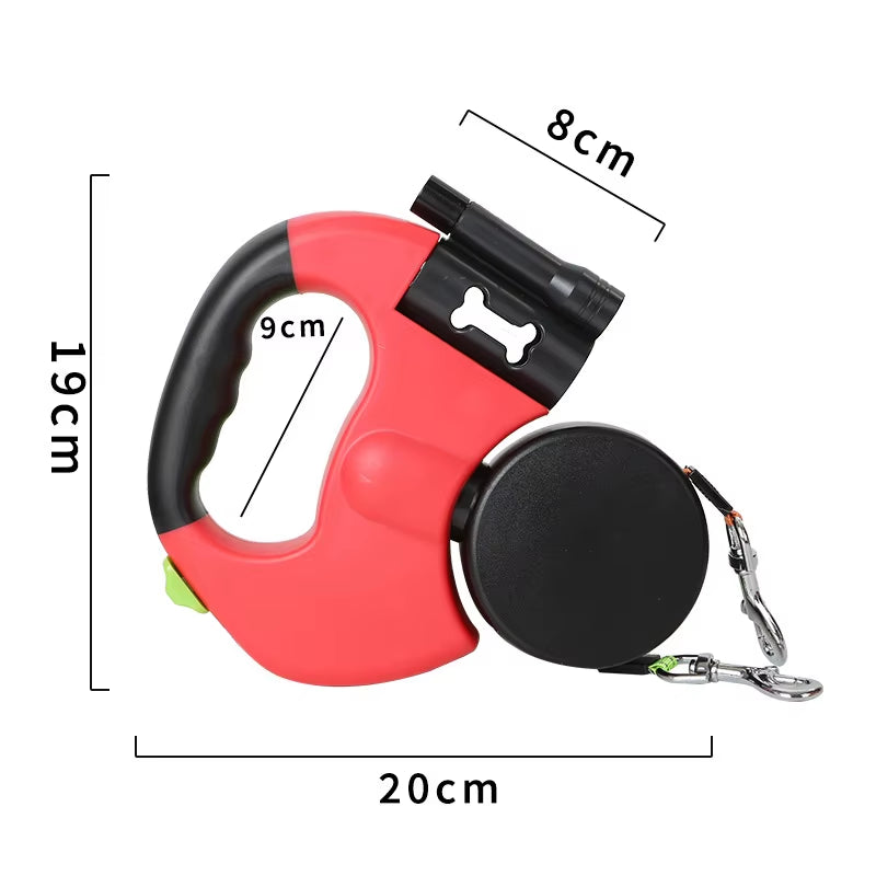 Double Automatic Puppy Dog Leash Retractable Pet Leashes for Small Medium Dogs French Bulldog Chihuahua Cat Rope Mascotas Chain
