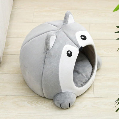 Indoor Fox-shaped Cat Bed Hole Removable Cushion