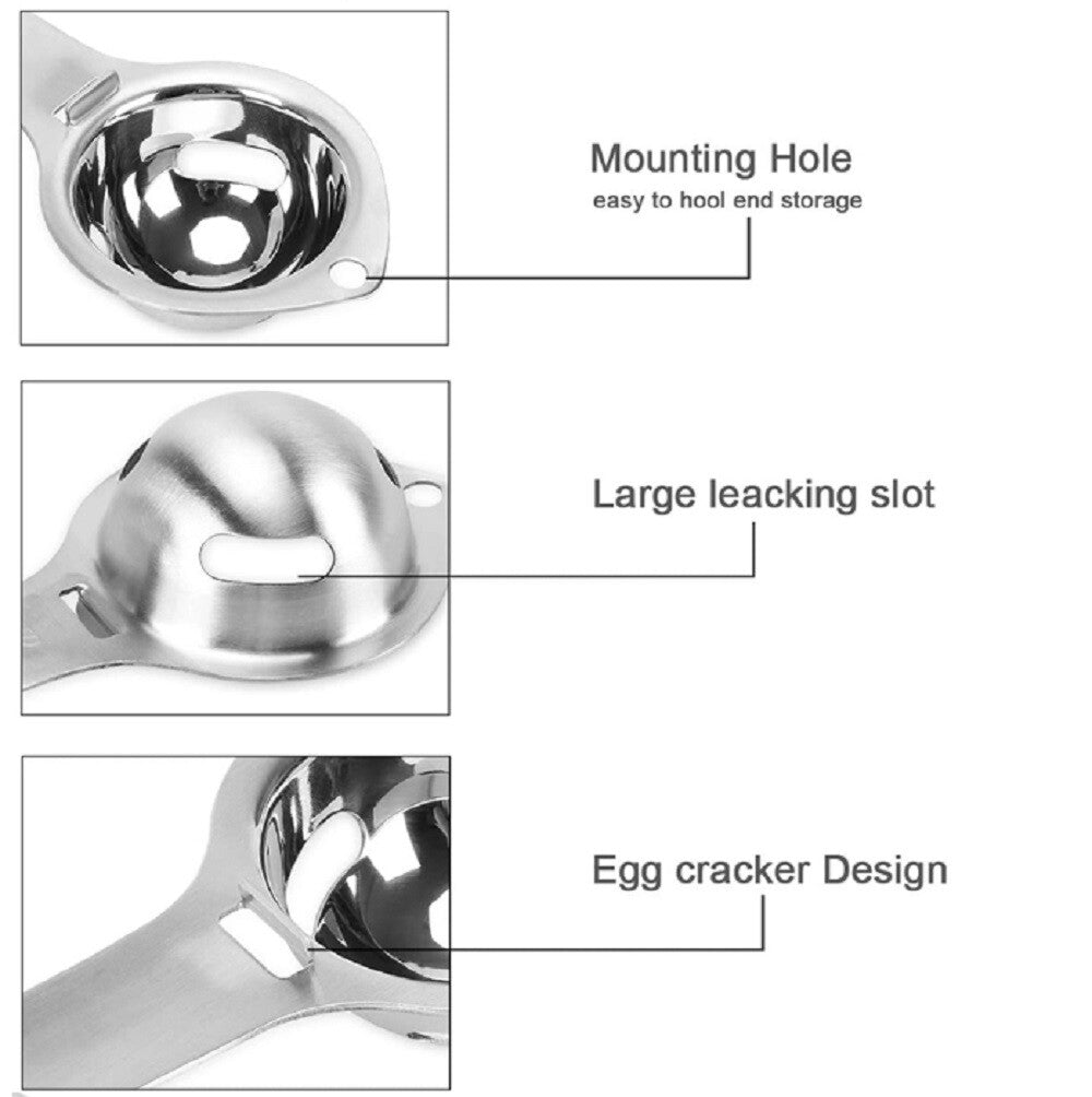 Egg Yolk White Separator – Easy Kitchen Gadget Sieve Tool for Baking & Cooking