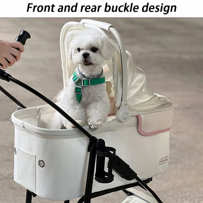 Folding Pet Strollers Small Medium Dogs Lightweight Pet Strollers Cat Travel Outdoor Dog Trolleys Detachable Kitty Supplies