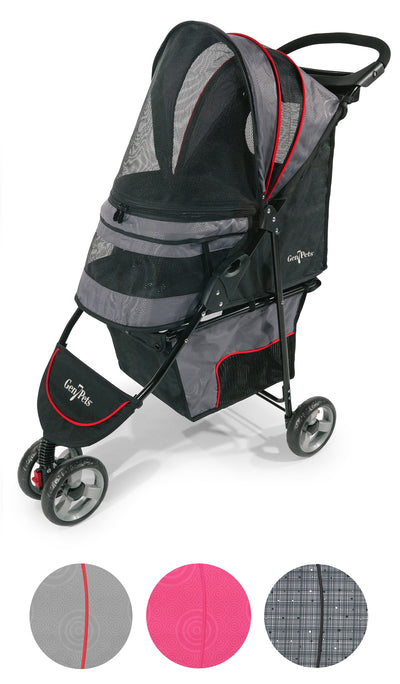 Regal 4 Wheeled Pet Stroller for Dogs up to 25 Lb, Gray Shadow, 11.5 Lb
