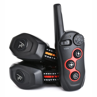 Dog Bark Training Collar 2-In-1, Rechargeable Dog Electric Shock Collar Waterproof, 400M, 1300 Ft Remote Control, Pet Product