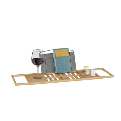 Bamboo Bath Caddy Tray with Extending Sides