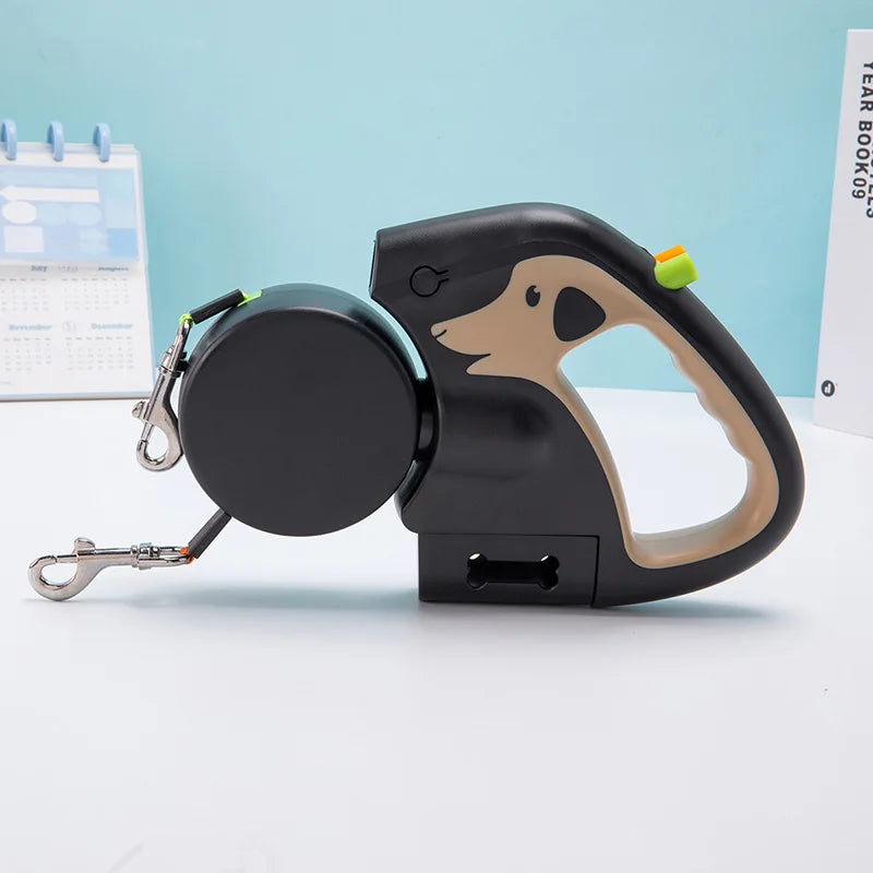Double Automatic Puppy Dog Leash Retractable Pet Leashes for Small Medium Dogs French Bulldog Chihuahua Cat Rope Mascotas Chain