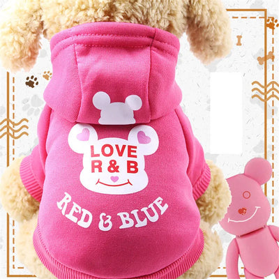 Autumn/Winter Pet Clothes Cotton Sportswear Cute Cartoon Pattern Dog Costumes Clothes for Small and Medium Dog Pets Supplies