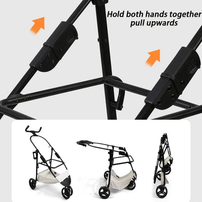 Folding Pet Strollers Small Medium Dogs Lightweight Pet Strollers Cat Travel Outdoor Dog Trolleys Detachable Kitty Supplies