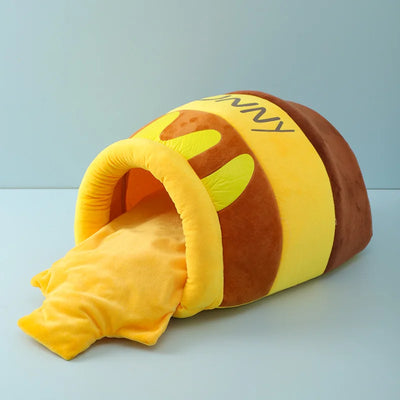 Cat Bed House Pet Accessories Four Seasons Plush Mat Cats Cushion Basket Honey Jar Shape Pets Product for Small Cat Dropshipping