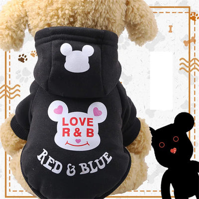Autumn/Winter Pet Clothes Cotton Sportswear Cute Cartoon Pattern Dog Costumes Clothes for Small and Medium Dog Pets Supplies