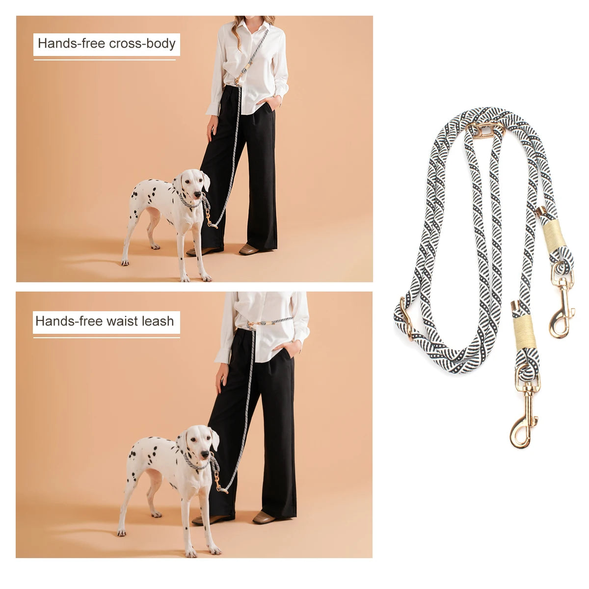 Hands-Free Dogs Lead Rope New Fashion Multi-Function Pet Leashes for Small Medium and Large Dogs Outdoor Running Walking 10 in 1