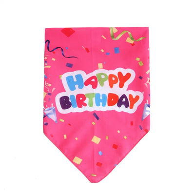 Happy Birthday Dog Bandanas Triangular Bandage Scarf Pet Product Puppy Kitten Teddy Chihuahua Neckerchief Dogs Accessories Gift
