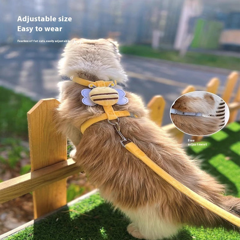 Outdoor Teddy Adjustable Internet Celebrity Bee Shape Cat Rope