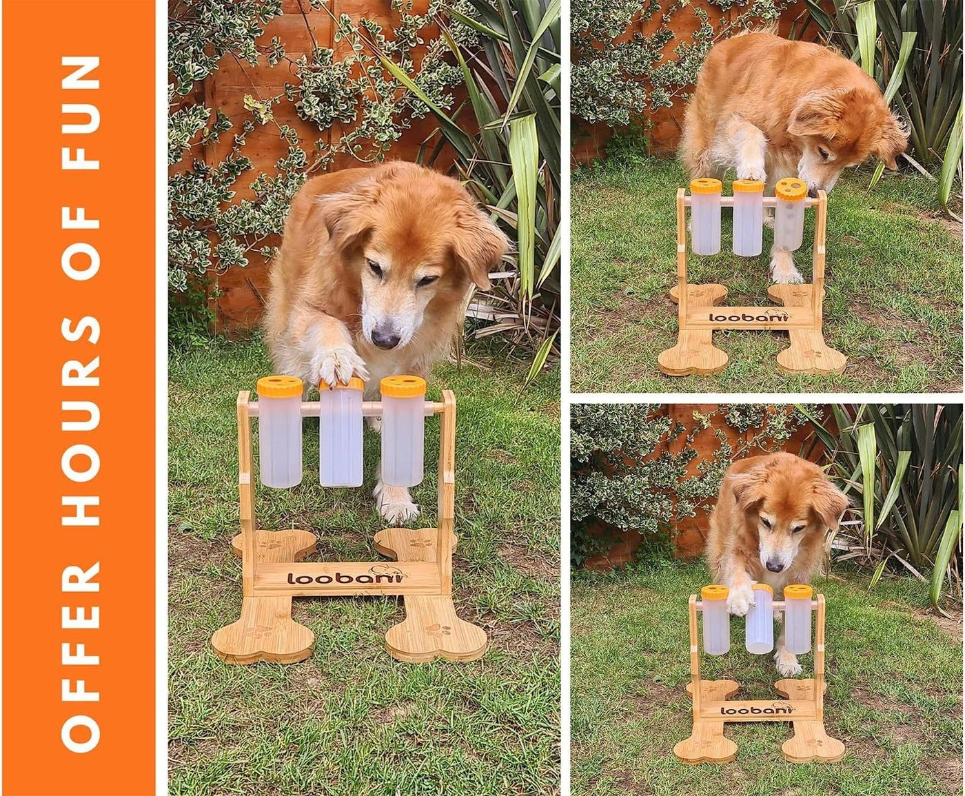 Dog Toy Wooden Puzzle Toy Interactive Dog Snack Dispenser Feeder