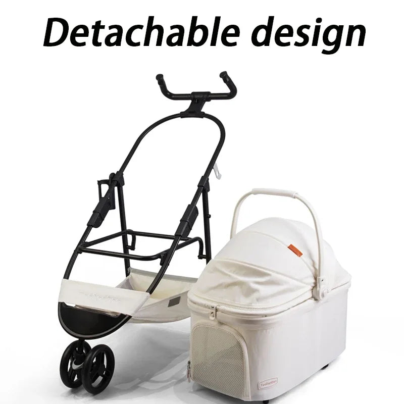 Folding Pet Strollers Small Medium Dogs Lightweight Pet Strollers Cat Travel Outdoor Dog Trolleys Detachable Kitty Supplies