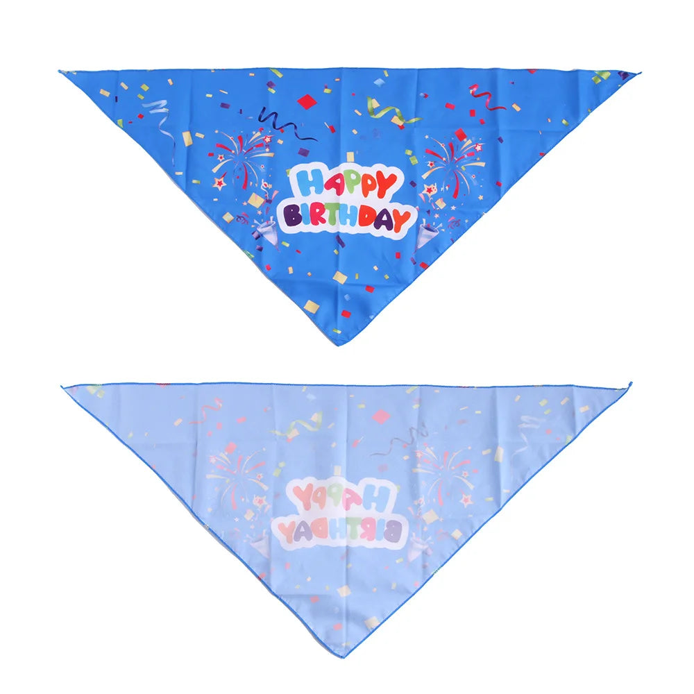 Happy Birthday Dog Bandanas Triangular Bandage Scarf Pet Product Puppy Kitten Teddy Chihuahua Neckerchief Dogs Accessories Gift