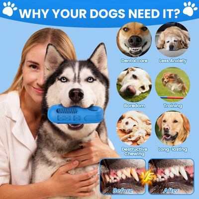 Dog Toys for Aggressive Chewers,Interactive Natural Rubber Chew Toy for Large Medium Breed