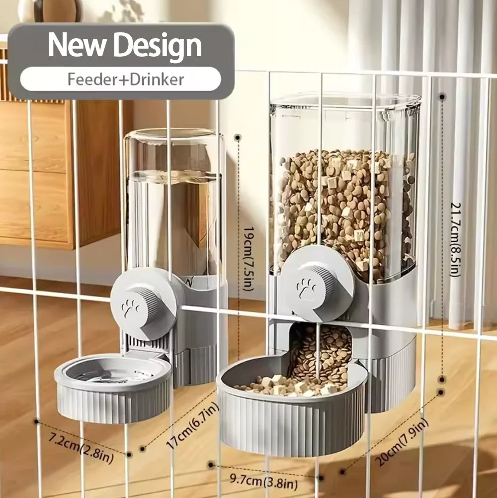 Automatic Pet Bowls Cage Hanging Feeder Pet Water Bottle Food Container Dispenser Bowl for Puppy Cats Rabbit Pet Feeding Product