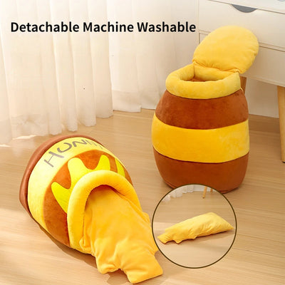 Cat Bed House Pet Accessories Four Seasons Plush Mat Cats Cushion Basket Honey Jar Shape Pets Product for Small Cat Dropshipping