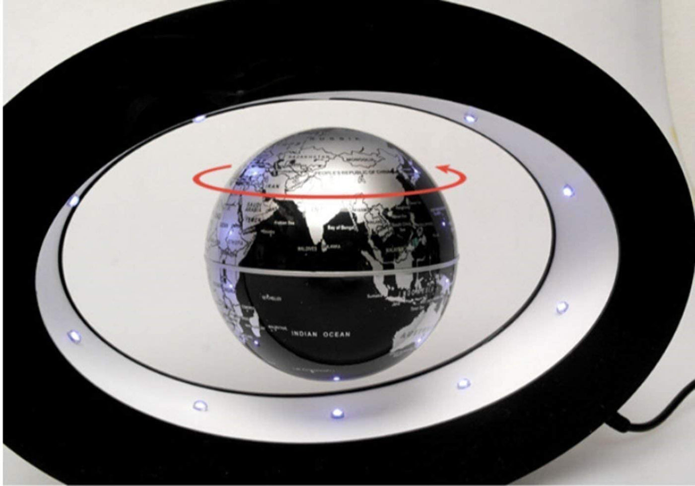 Perpetual Motion Floating Globe Home Office Desk Toy Decoration Rotating Magneti