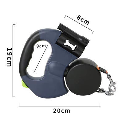 Double Automatic Puppy Dog Leash Retractable Pet Leashes for Small Medium Dogs French Bulldog Chihuahua Cat Rope Mascotas Chain