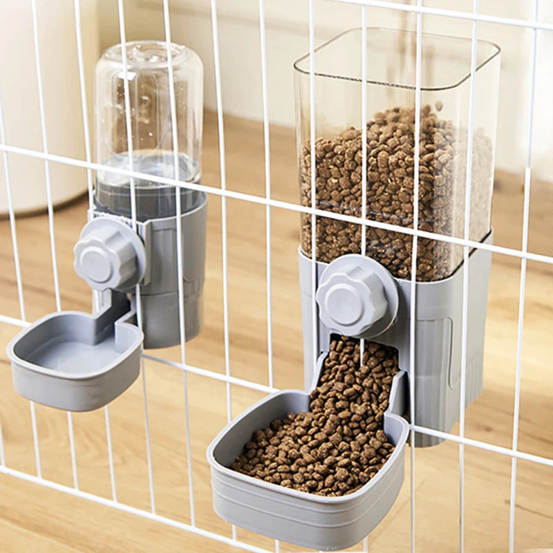 Automatic Pet Bowls Cage Hanging Feeder Pet Water Bottle Food Container Dispenser Bowl for Puppy Cats Rabbit Pet Feeding Product