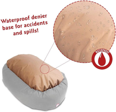 24 Inch Burnt Orange Bamboo Sherpa Bagel Dog Bed